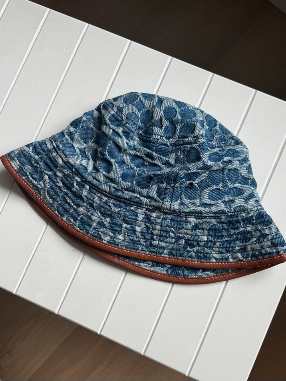 Coach Blue Denim Signature bucket hat